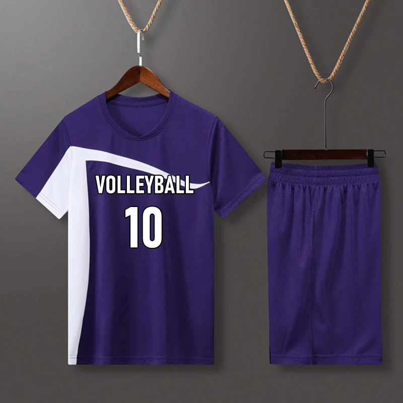 

Short Sleeve Volleyball Uniform Men Volleyball Shirt Shorts Kit Training Sportswear Volleyball Jersey Running Set Track Suit