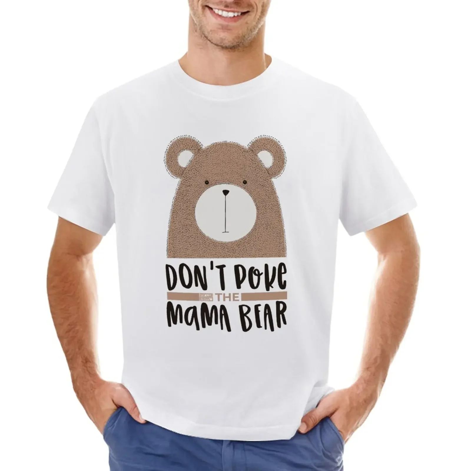 Cute Non Poke Mama Bear Grumpy Mom T-Shirt Per La Festa Della Mamma Grafica T-Shirt Oversize Per Uomo