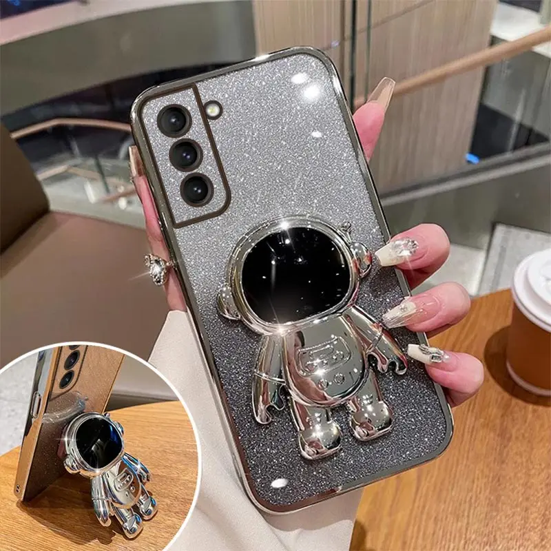 Custodia Porta Telefono Placcatura Creatività Astronauta Per Samsung Galaxy S22 S22Plus S22Ultra S23Fe S23 S20Ultra S21Fe S23Fe S21 Cover