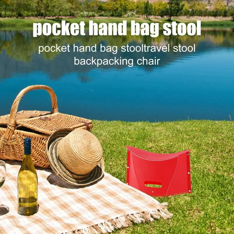 4pcs Folding Stool Outdoor Camping Chair Pocket Size Indoor Use Waterproof Furniture for Family Gathering Hiking, Fishing