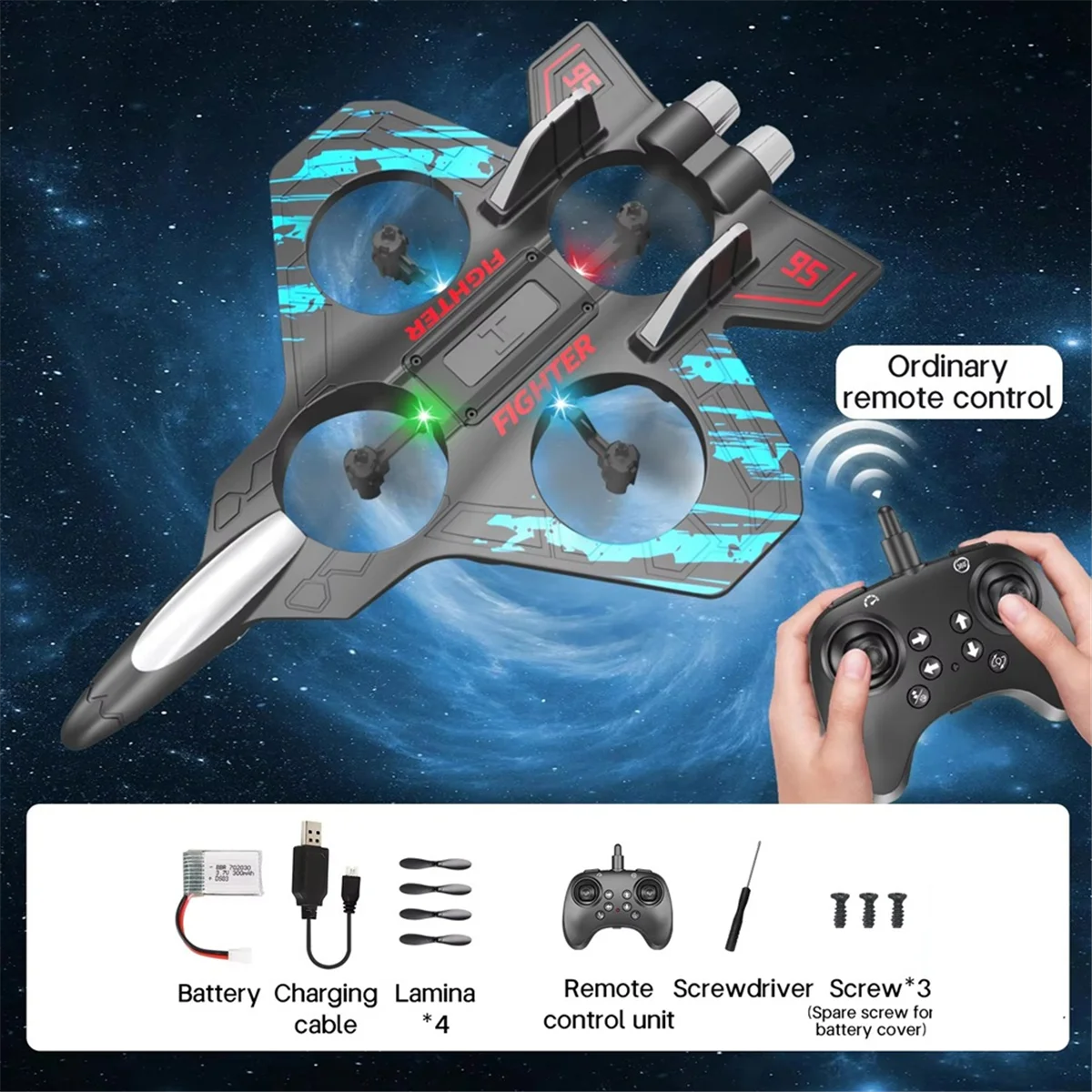 RC Plane 2.4G Remote Control Aircraft Six EPP Foam with LED Indoor and Outdoor Simple Flying Toy Kids Gift