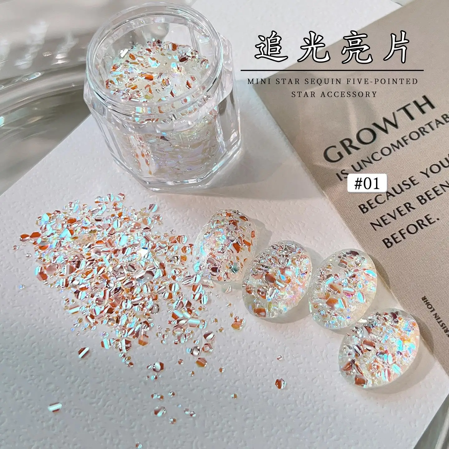 3D Dazzling Nail Glitter Sequins 1/2Boxes Mixed-Shapes For Festival Party Manicure
