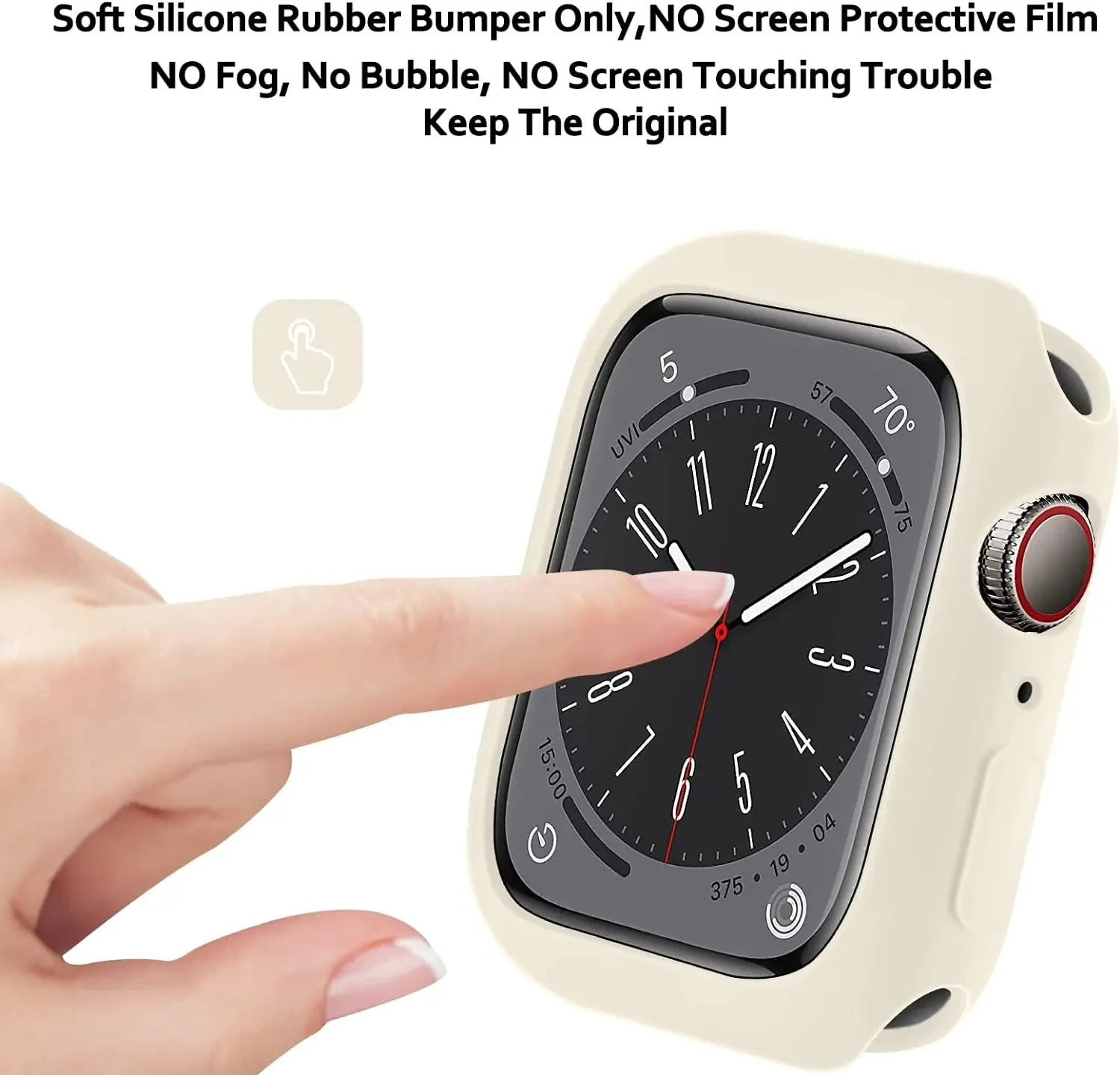Custodia morbida in silicone per Apple Watch Series 11/10/9/8/7/6/5 42mm 46mm 40 44mm Protezione Shell smartwatch Cover iWatch 9 45mm 41mm - immagine 6