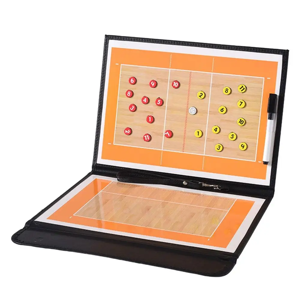 Foldable 2-Sided Volleyball Coaching Clipboard Kit Marker Equipment Coaches Board Volleyball for Accessories