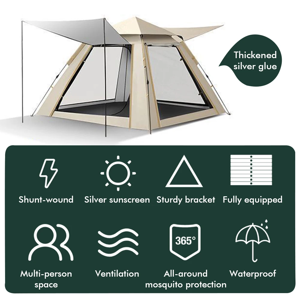 Two Doors Outdoor 3-4P One-Touch Camping Tent 5