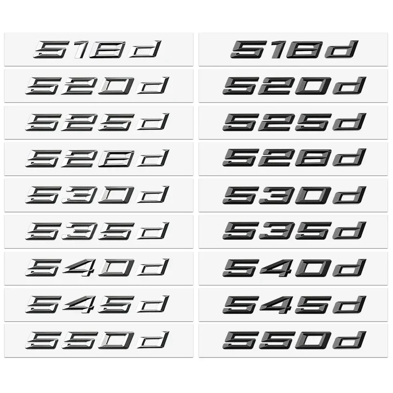 3D Car Tail Trunk Letter 520i 523i 525i 525d 530d 530i 530e 535d 540d 550d Emblem Sticker For BMW 5 Series E60 F10 F11 G30 G31