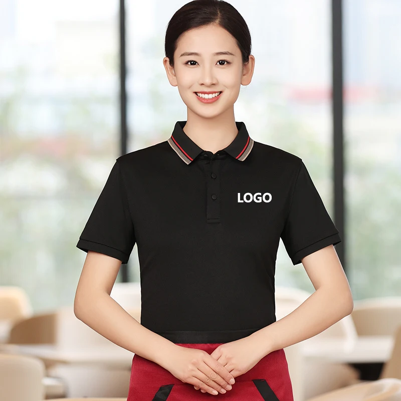 Summer Waiter Uniforms Polo Shirt For Men And Women Cafe Restaurant