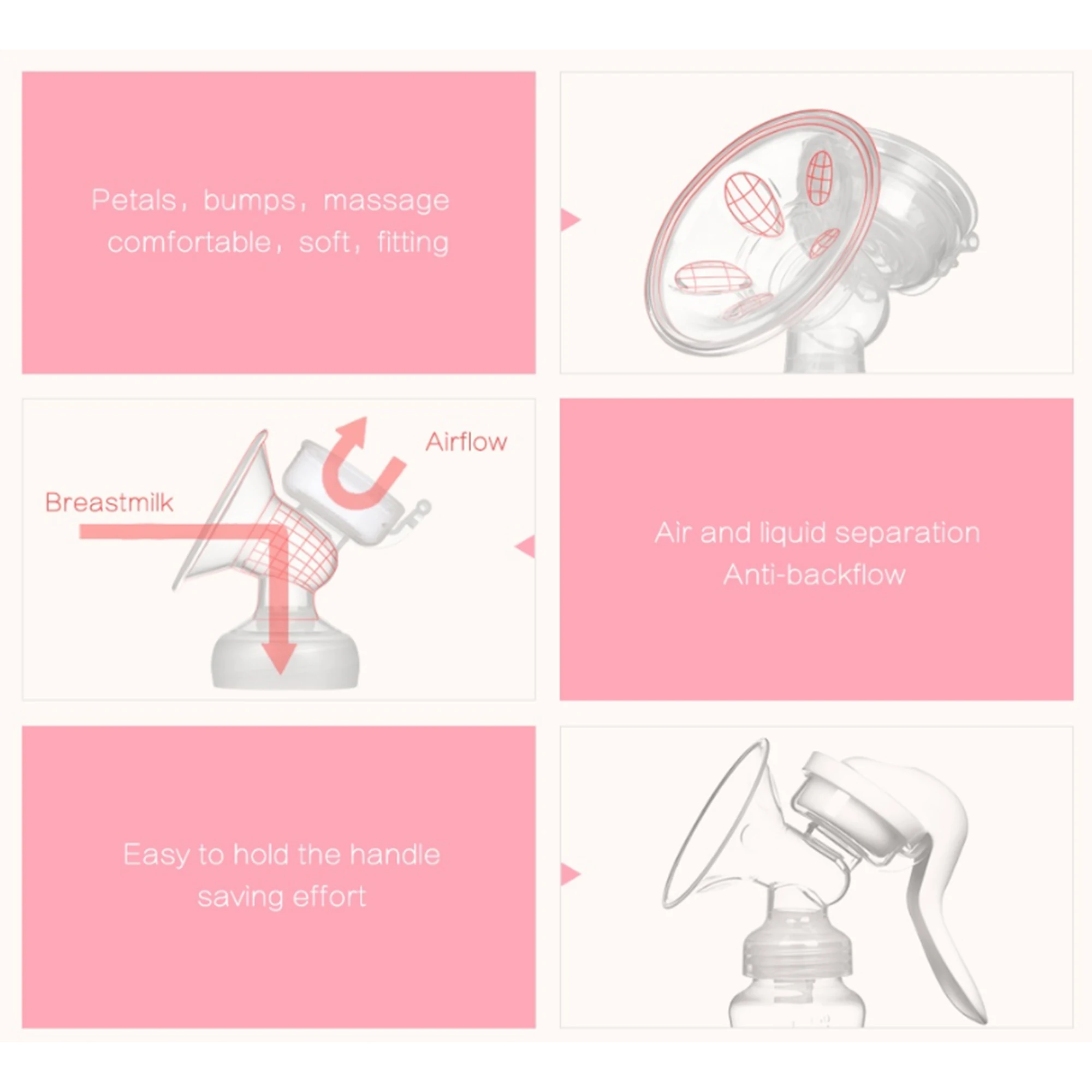 Manual breast pump, dual-purpose for both bottle and breast milk storage cup, preferred for breastfeeding mothers 3