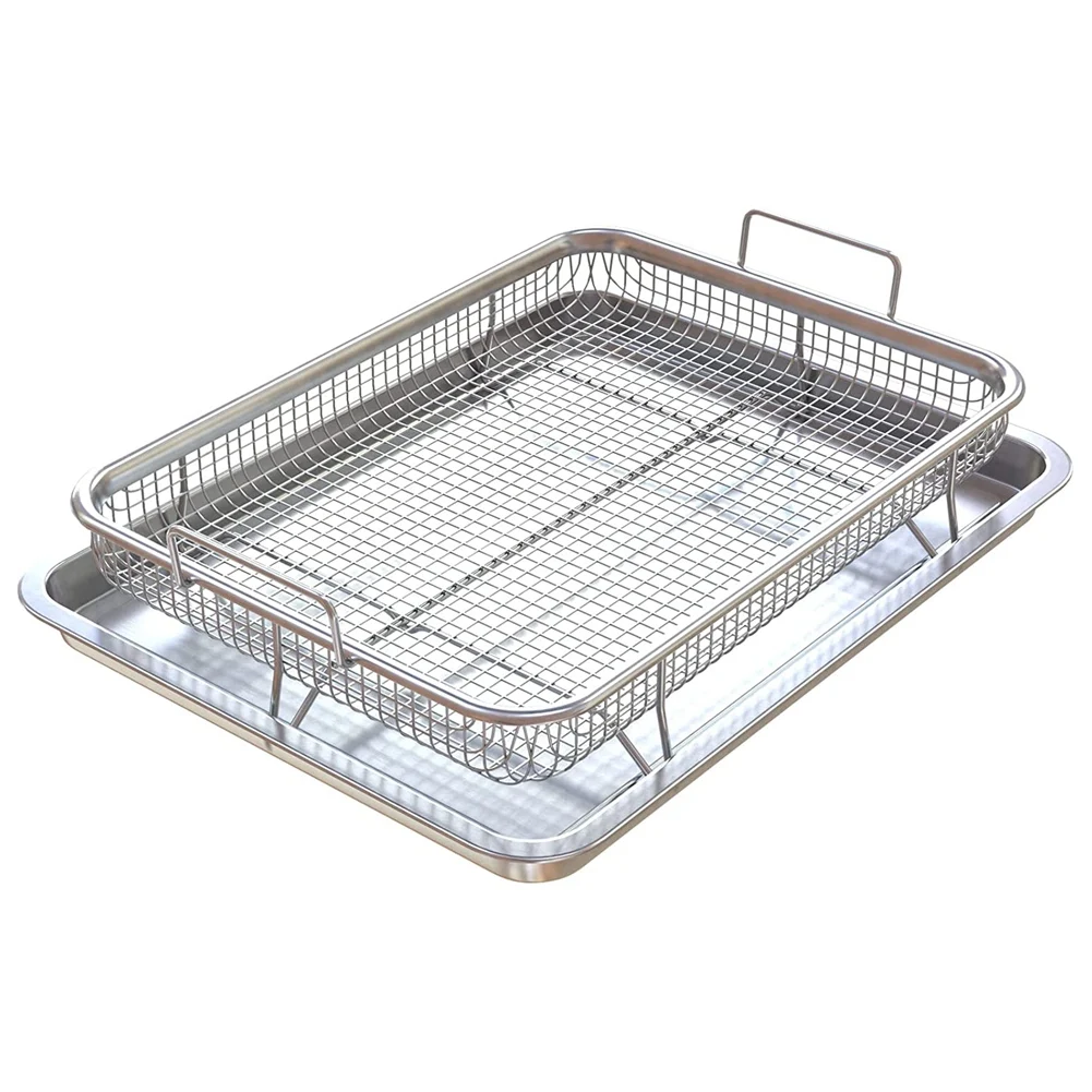 AirFryerBasketforOvenStainlessSteelCrisperTrayandPanDeluxe