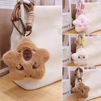 Cute Squeaky Capybara Plush Keychain Lovely Cartoon Animal Star Keyring Kawaii Bag Pendant Backpack Decoration For Couple Gifts 2