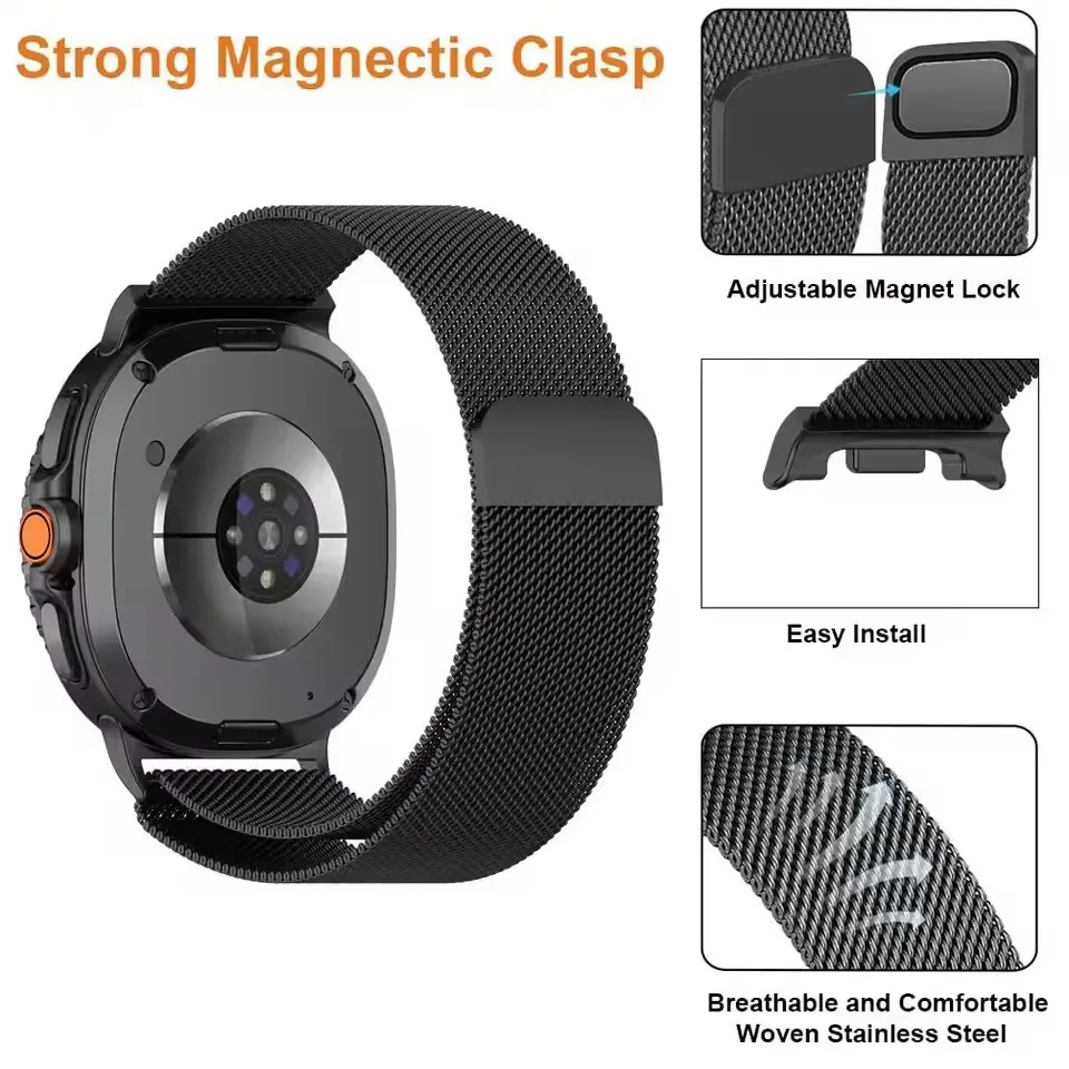 Magnetic Milanese Metal Mesh Loop Watch Strap