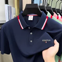 Polo homme respirant et confortable à manches courtes, nouvelle collection été 2026, broderie lettres, design original de marque de luxe, tendance 1