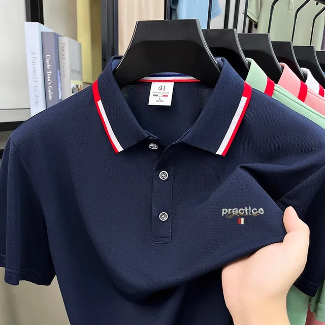 Polo homme respirant et confortable à manches courtes, nouvelle collection été 2026, broderie lettres, design original de marque de luxe, tendance 1