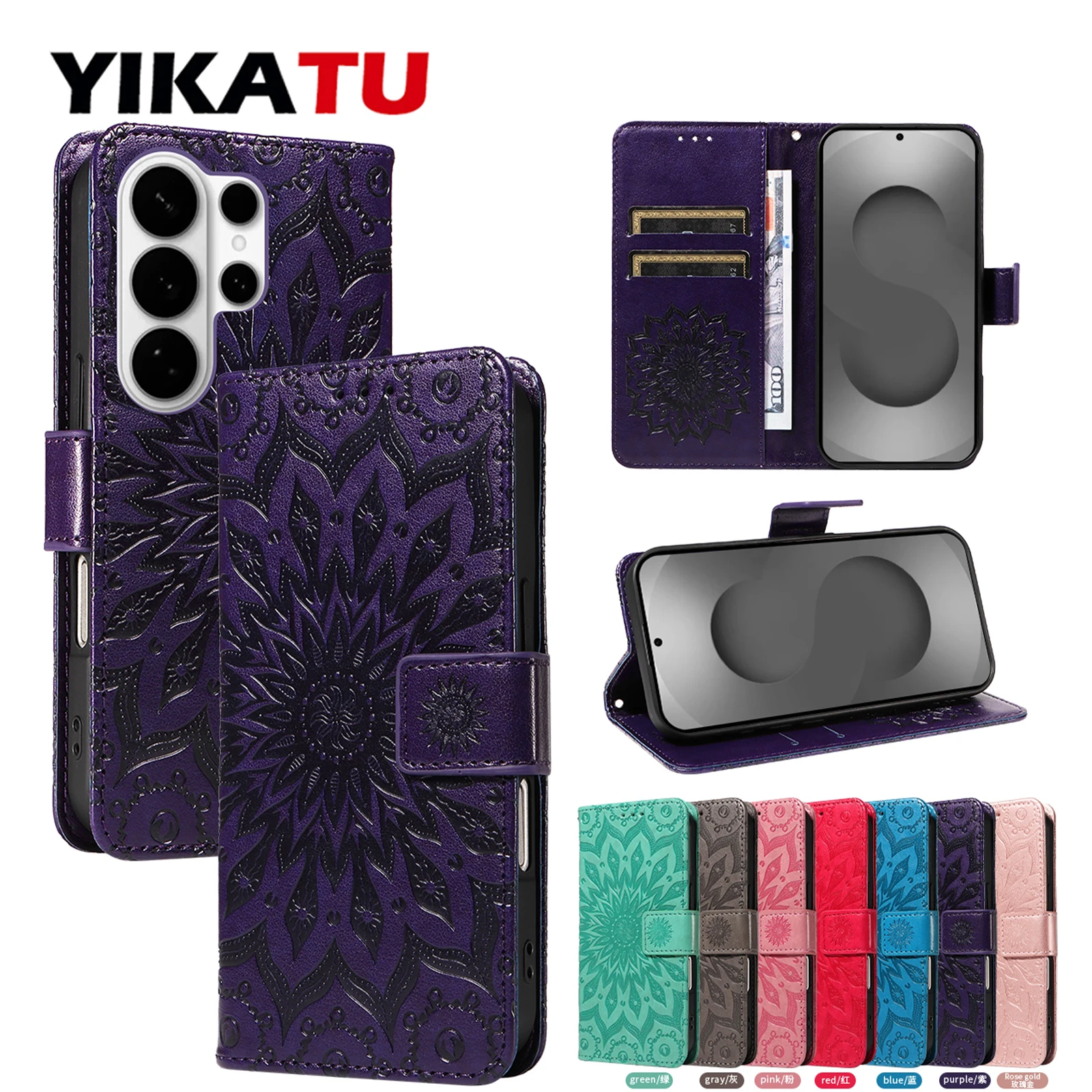 Premium RFID Blocking Leather Phone Wallet Case with Stand and 5G Compatibility