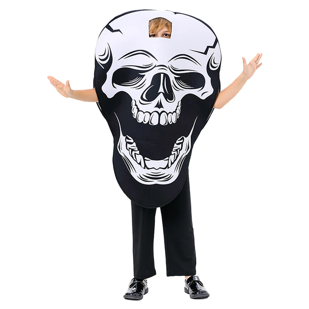 

2024 Children Skeleton HalloweenCostumes Cosplay Horror Zombies Skull Kids Party Carnival Purim Jumpsuit Costume Props