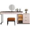 Makeup Vanity, Dressing Table Desk Super Storage, with LED Light Vanity Mirror with ash Full Solid Wood upholstered Vanity Stool 6
