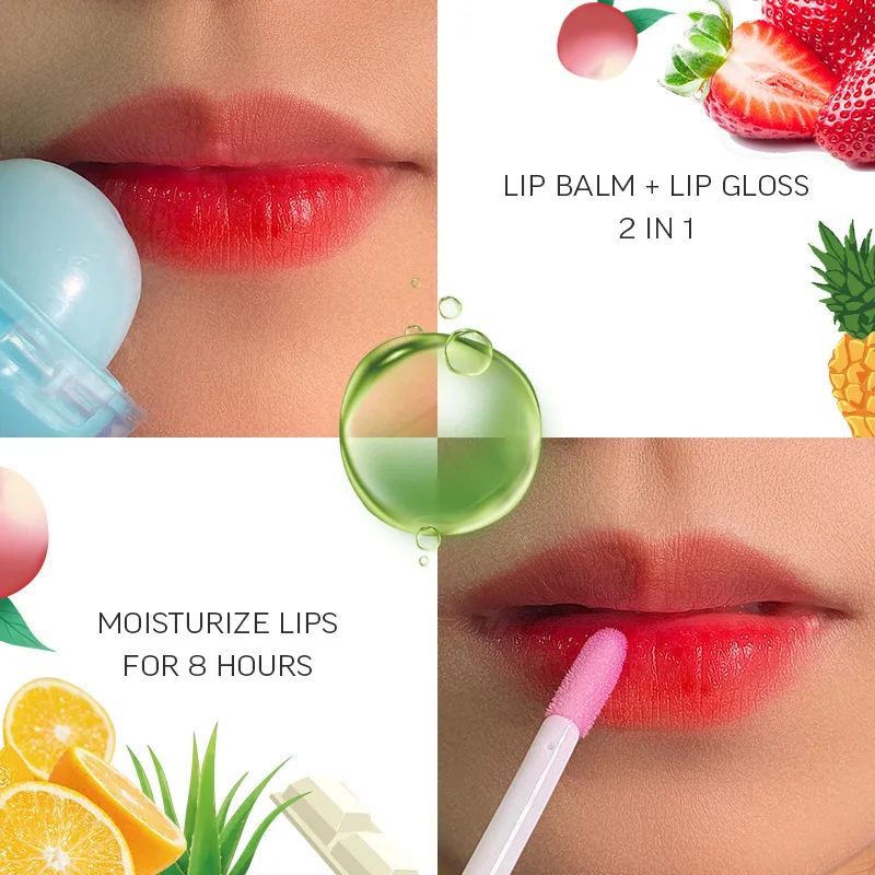 2 in 1 Cute LoIliPop Lip Balm Lip Gloss Moisturizer Candy Magice Lip Glaze  GX