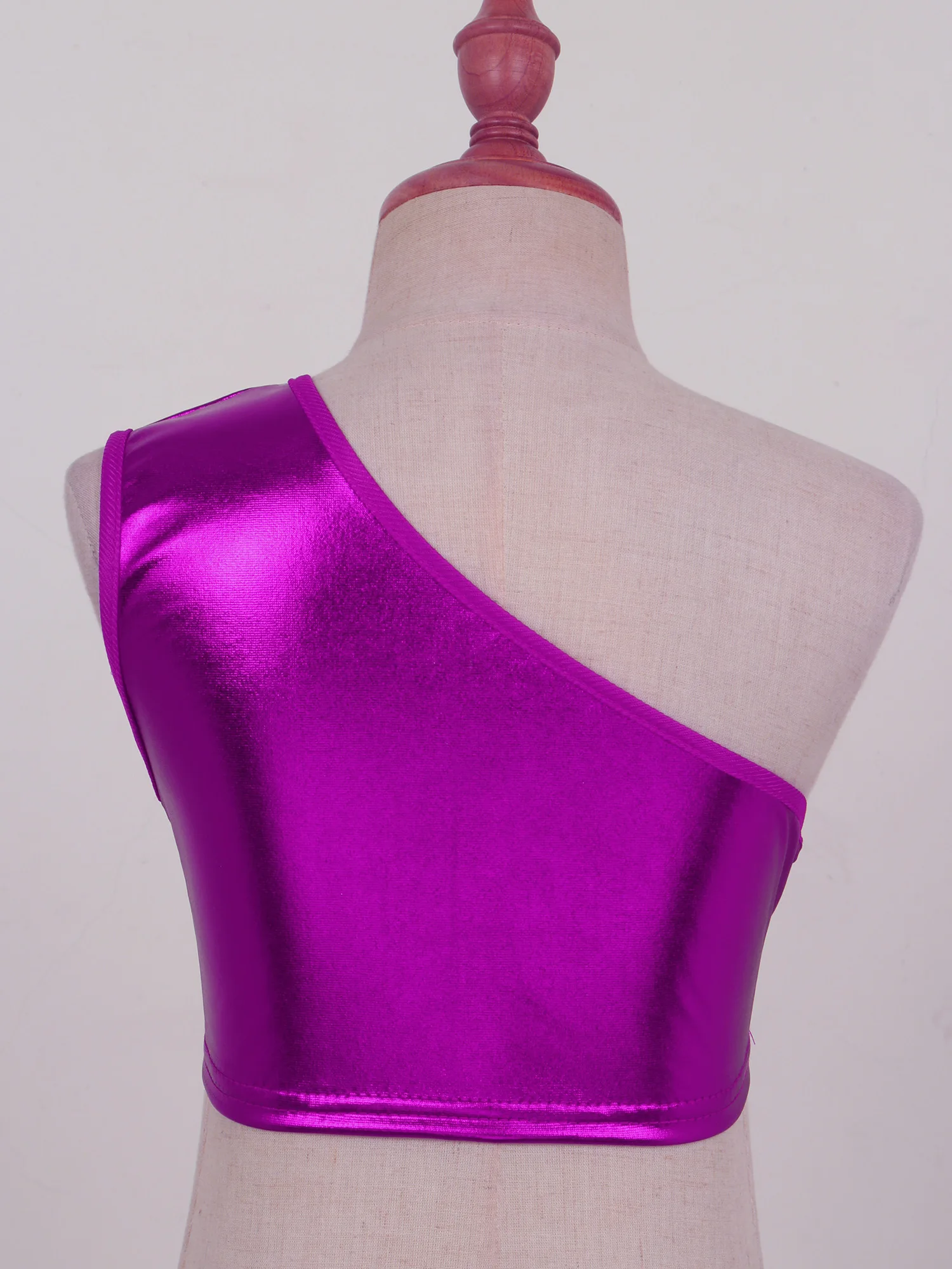 Kids Girls And Boys Jazz Dance Costumes Ballet Dancewear Sleeveless Shiny Metallic Vest Crop Top Performance Tops Dance Clothing