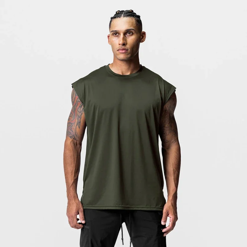 

Oversized Gym Tank Top Men Bodybuilding Singlets Mesh Fitness Clothing Muscle Sleeveless Shirt Workout Vest Cut Off Sportswear