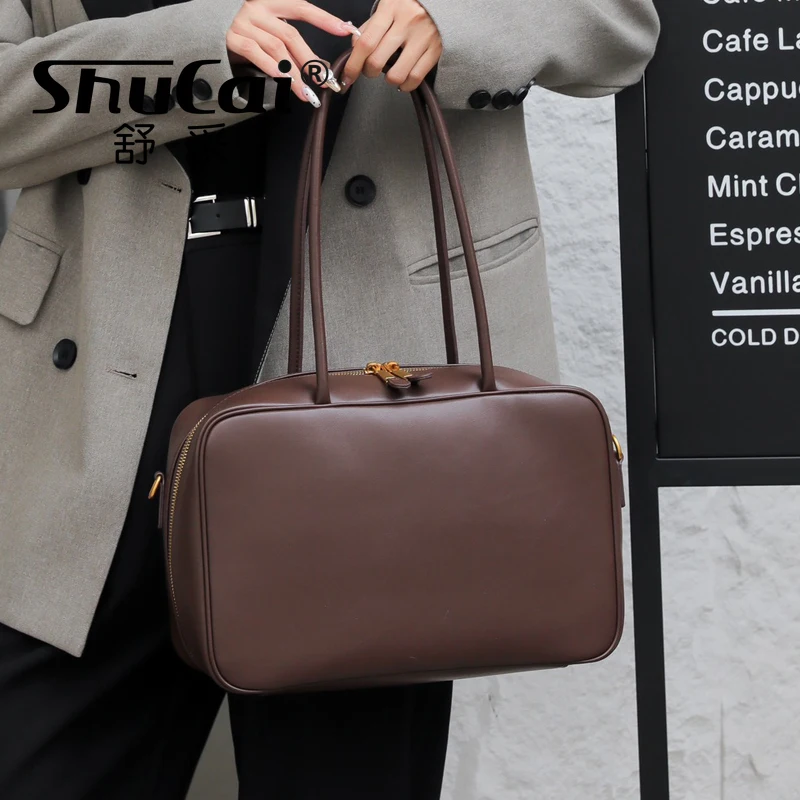 جلد طبيعي أزياء المرأة الكتف حقائب سوداء فاخرة Des...