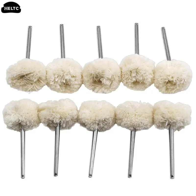 

10PCS 3.0 Fine Shank Wool Wheel Polishing Head Jewelry Metals Wheels Grinding Buffing Wheel Grinder Head Drill Rotary Accessorie