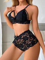 Nouveau ensemble de pyjamas déshabillé en dentelle pour femmes Costumes exotiques nuisette florale transparente Traf et courte Lingerie Sexy chemise de nuit chaude 6