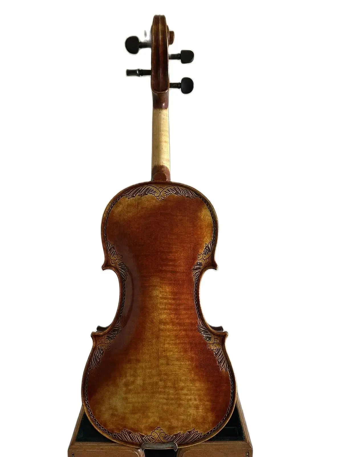 4/4 size Violin solid flamed maple back spruce top hand carved nice sound K3161