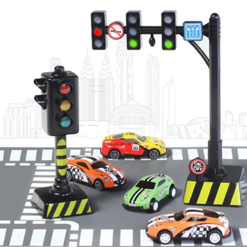 Early safe education Educational Toy Traffic Lights Model Kids Early Educational Playset Toy for Kids Toddler 11pcs set dinosaur model toy large size simulation tyrannosaurus rex jurassic wild life action figure early educational kids toy