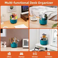 5 Compartments 360-Degree Rotating Pen Holder, Multi-Purpose Desk Organizer Caddy, Desktop Storage for Office Home & Art Supplie 2