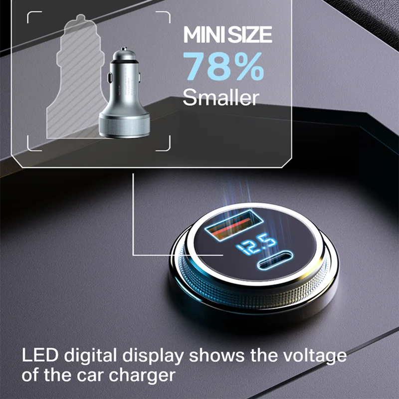 54W USB Car Charger Type C PD Quick Charge 3.0 Fast Charging for iPhone 13 Samsung Phone Charge QC3.0 Dual Car USB Adapter