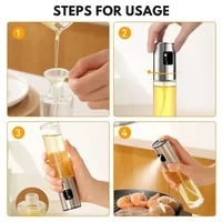 Pulvérisateur d'huile en verre pour la cuisson, vaporisateur d'olive pour salade barbecue cuisine cuisson bouteille de vinaigre vide 2