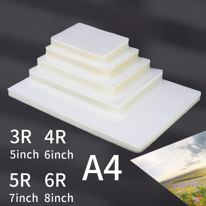 50/100Pcs 3R 4R 5R 6R A4 80 Mic 5/6/7/8inch Laminating Film PET EVA Plastic Filmfor Hot Laminator For Photo/Files/Card/Picture