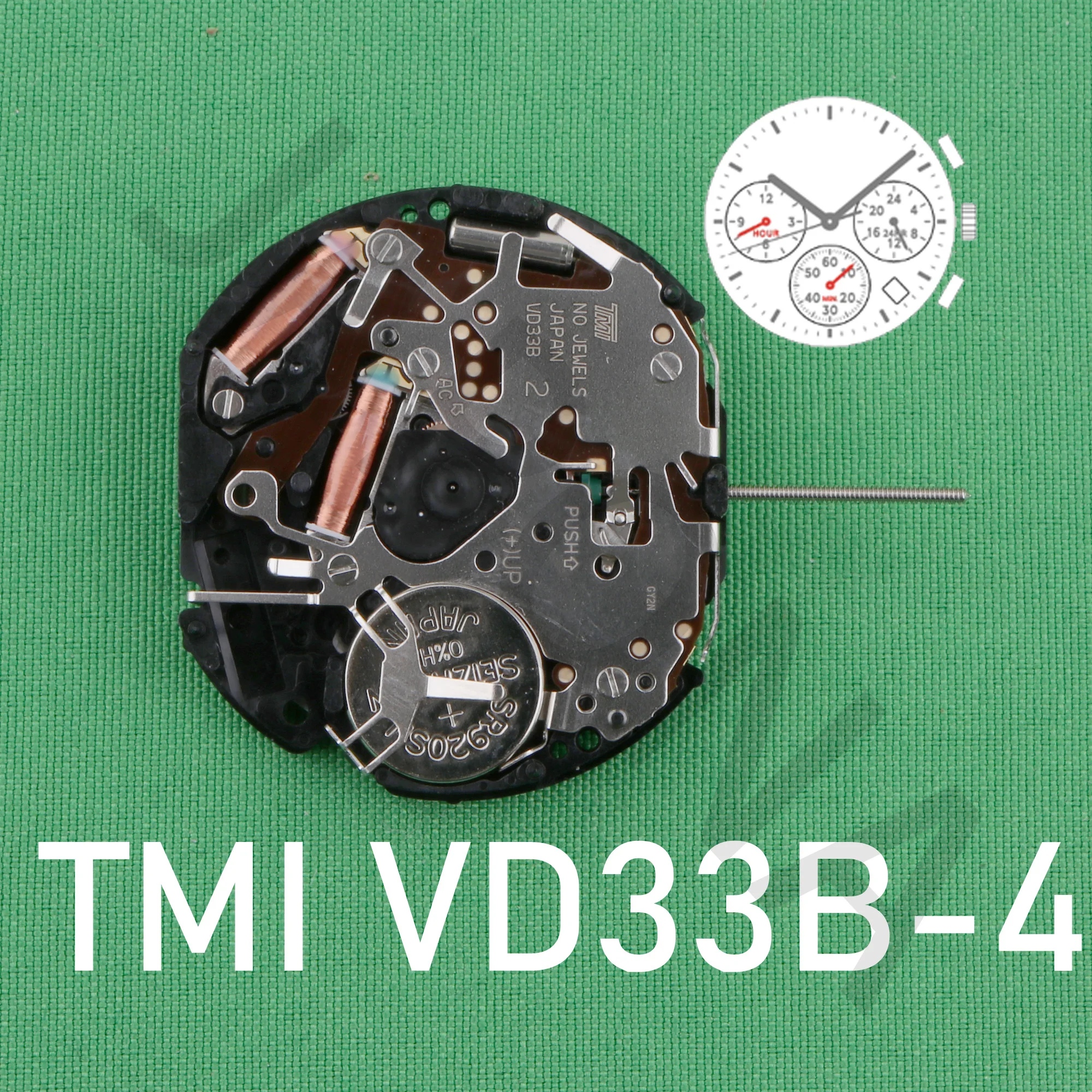VD33 movement japan tmi vd33b-4 movement Local time: 3 hands, 24
