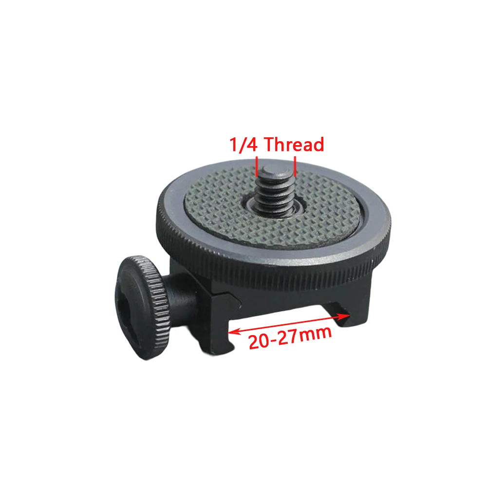 Tactical Side Rail Mount Hunting Camera Tripod Adapter 1/4-Inch Thread for Insta360 One RS R X2 GoPro 10 9 Xiaomi yi Smartphone