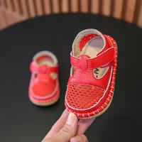 Infant Sandals Summer Baby Girls Boys Anti-collision Toddler Shoes Soft Bottom Kids Genuine Leather Shoes Children Beach Sandals 4