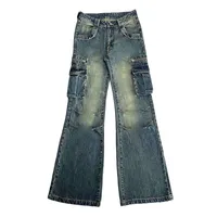 Women Blue Baggy Cargo Jeans Harajuku Y2k 90s Aesthetic High Waist Denim Trouser 2000s Oversize Jean Pants Vintage Clothes - Image 4