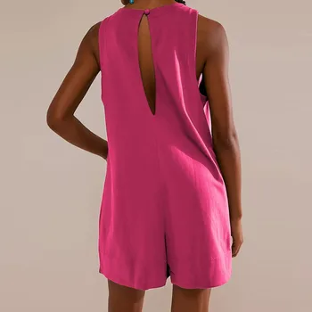 Women'S Clothing Sales Rompers Stretchy Summer Sleeveless Shorts Jumpsuits With Pockets Jumpsuits Harem Ropa De Mujer Ofertas 4