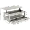 Coffee Table, Lift Top Coffee Table with Drawers and Hidden Compartment, Living Room Table with Wooden Lift Tabletop 3