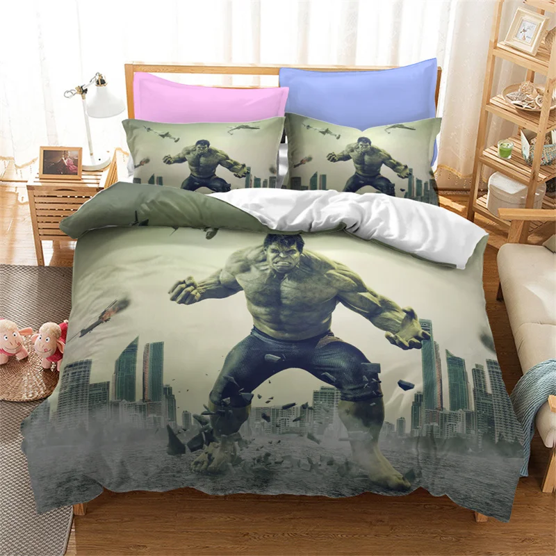 Disney Cartoon 3D Bedding Sets Boy Avenger Alliance Character Hulk