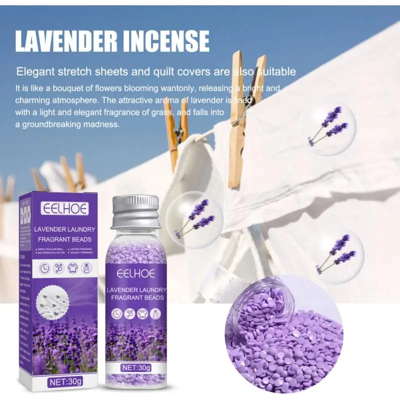 Laundry Beads EELHOE Laundry Beads Laundry Clothing Lasting Lavender Fragrance Beads Portable Protective Clothing Supple Detergent