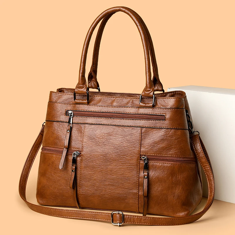 Genuine Brand Soft Leather Top-handle Bags Female Handbags Women