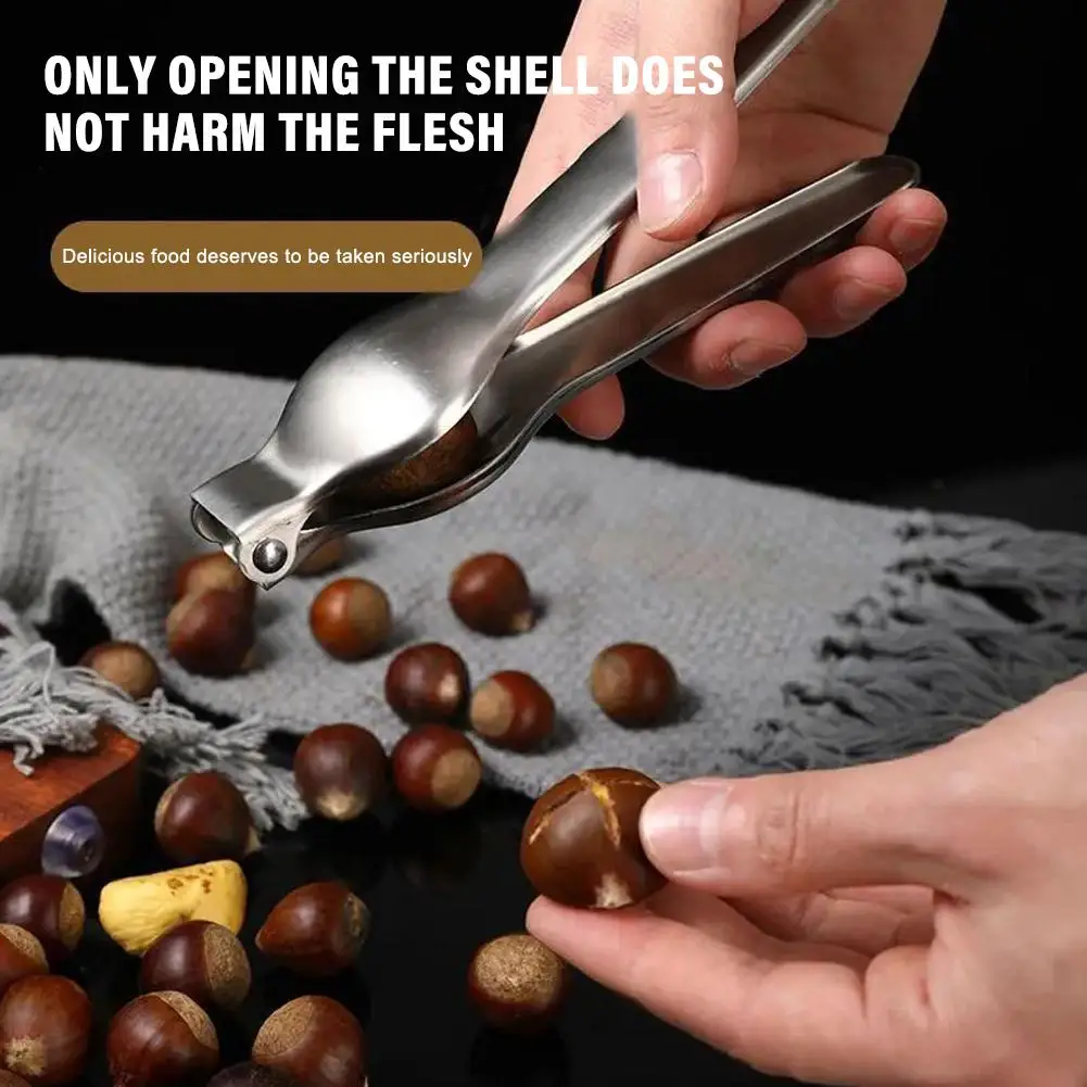 Chestnut Opener Machine Stainless Steel Quick Clip Nut Walnut Cutter Cracker Sheller Pliers Chestnut Kitchen Tool Sheath Y3a5