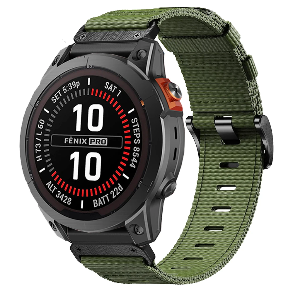 Tactical Woven Nylon Watch Band - QuickFit Design, 22mm/26mm, Versatile Sports Strap