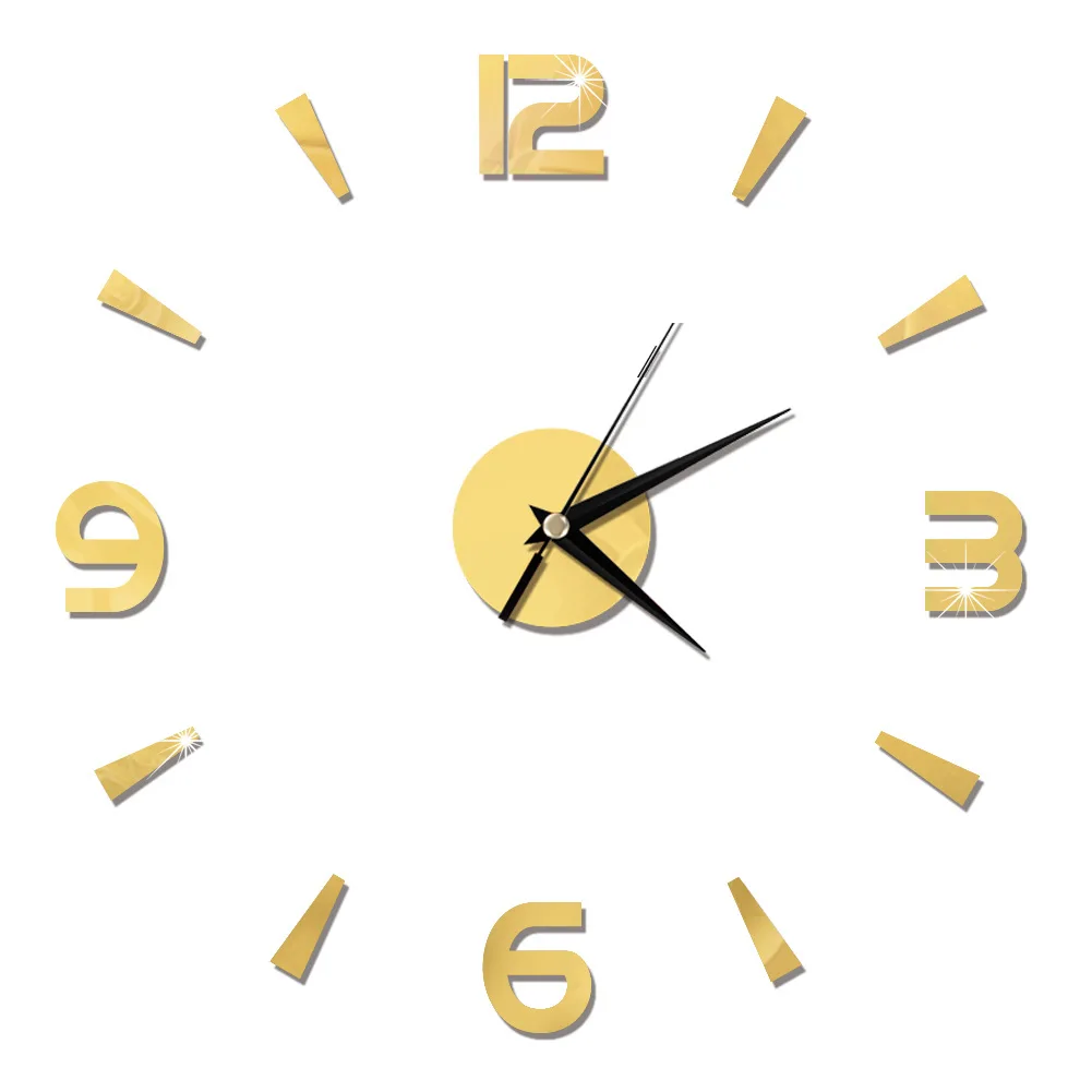 1pcs Modern Design Large Wall Clock 3D DIY Quartz Clocks Fashion Watches Acrylic Mirror Stickers Living Room Home Decor Horlog