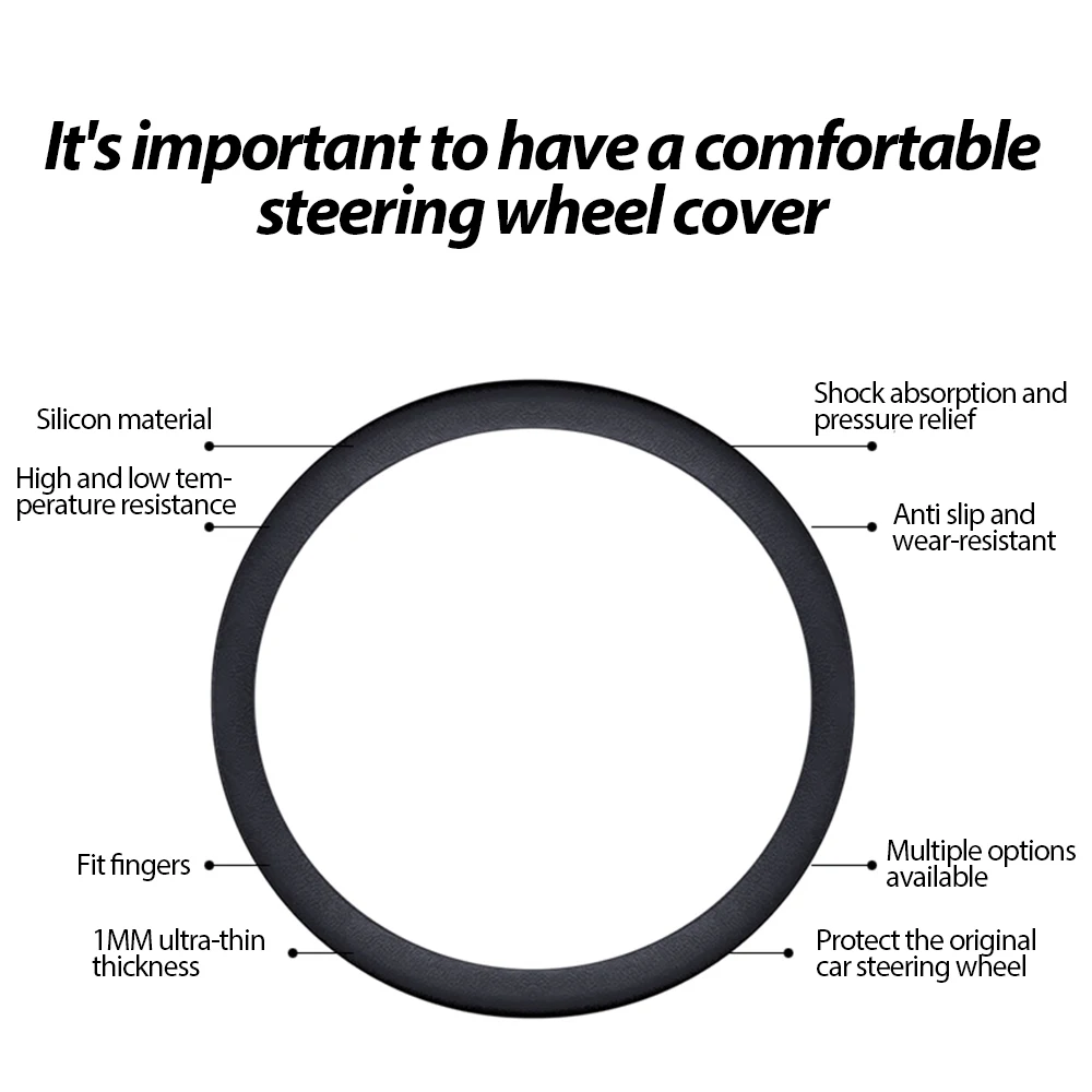 Universal Car Silicone Steering wheel cover Elastic Glove Cover Texture Soft Multi Color Auto Decoration Covers Accessories