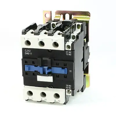 

CJX2-4011 DIN Rail Mount AC контактор, 3 полюса One NO 24V Coil 60A