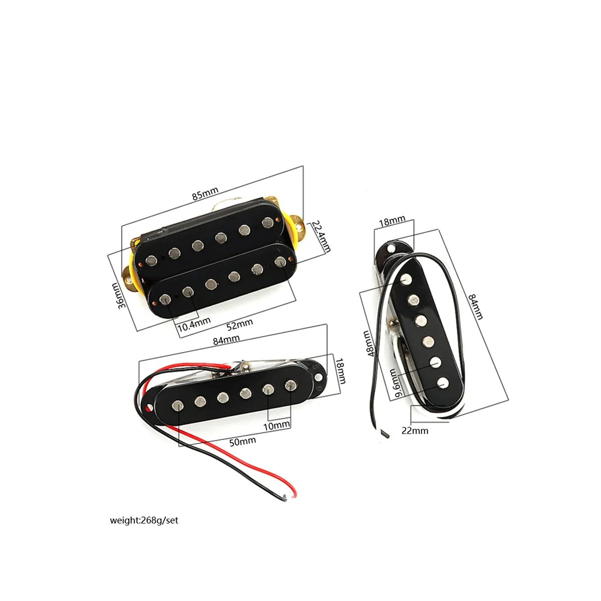

SSH Guitar Pickup Set Single Coil & Humbucker Pickups for Electric Guitar Parts