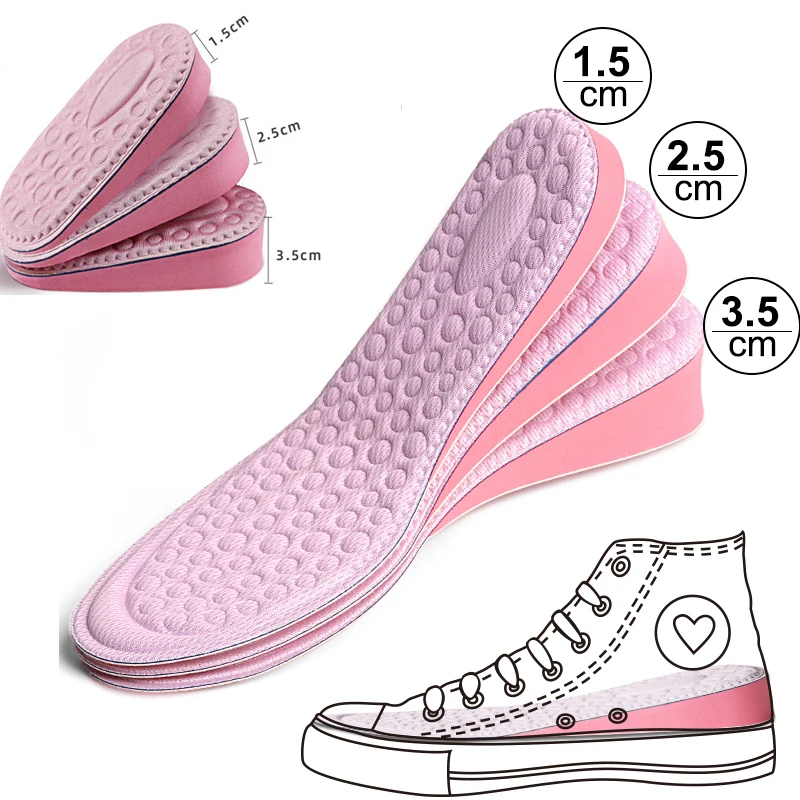 

EVA Invisible Height Increased Insoles for Women Shoes Inner Sole Shoe Insert Lift Heel Comfort Memory Foam Heightening Insoles