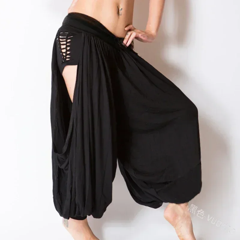 Halloween Sexy Hollow-out Goddess Cosplay Medieval Victoria Trousers  Women Hip Hop Belly Dance Costume Baggy Boho Sports Yoga