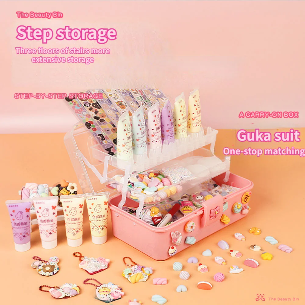Kawaii DIY 크림 글루 구카 세트, 핸드 원장 재료 팩, 수공예 작품 제작 스티커, diy 재료 장난감, 어린이 선물